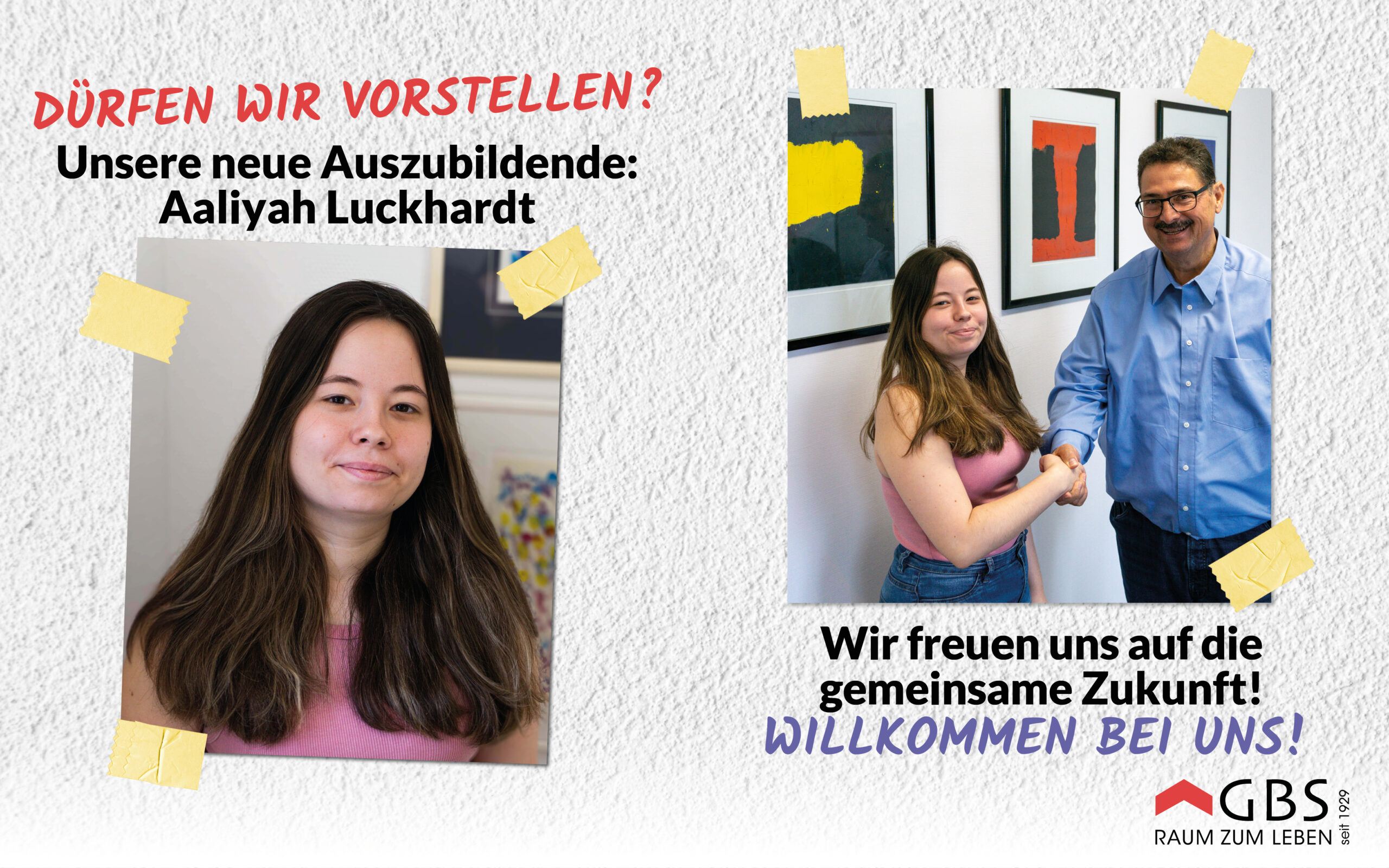 Neue Auszubildende Aaliyah Luckhardt bei der GBS