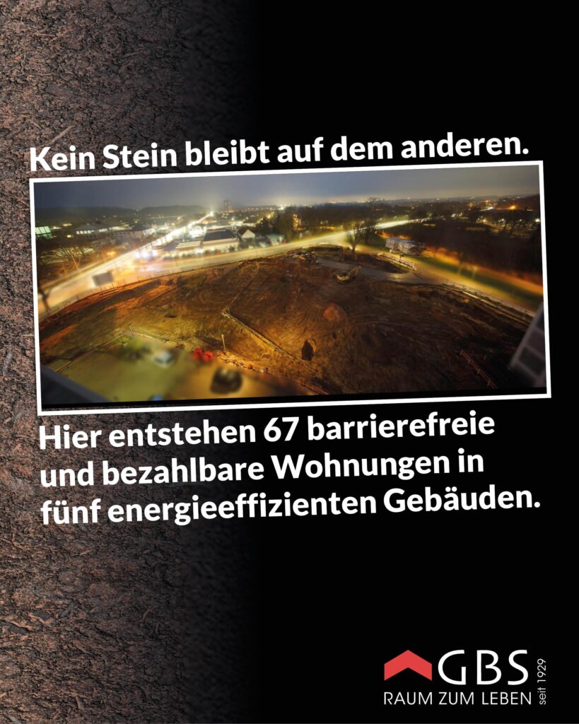 🏗️ Bautagebuch Husarenweg | Teil 1

Kein Stein bleibt auf dem anderen. Hier entstehen 67 barrierefreie und bezahlbare Wohnungen in fünf energieeffizienten Gebäuden. 