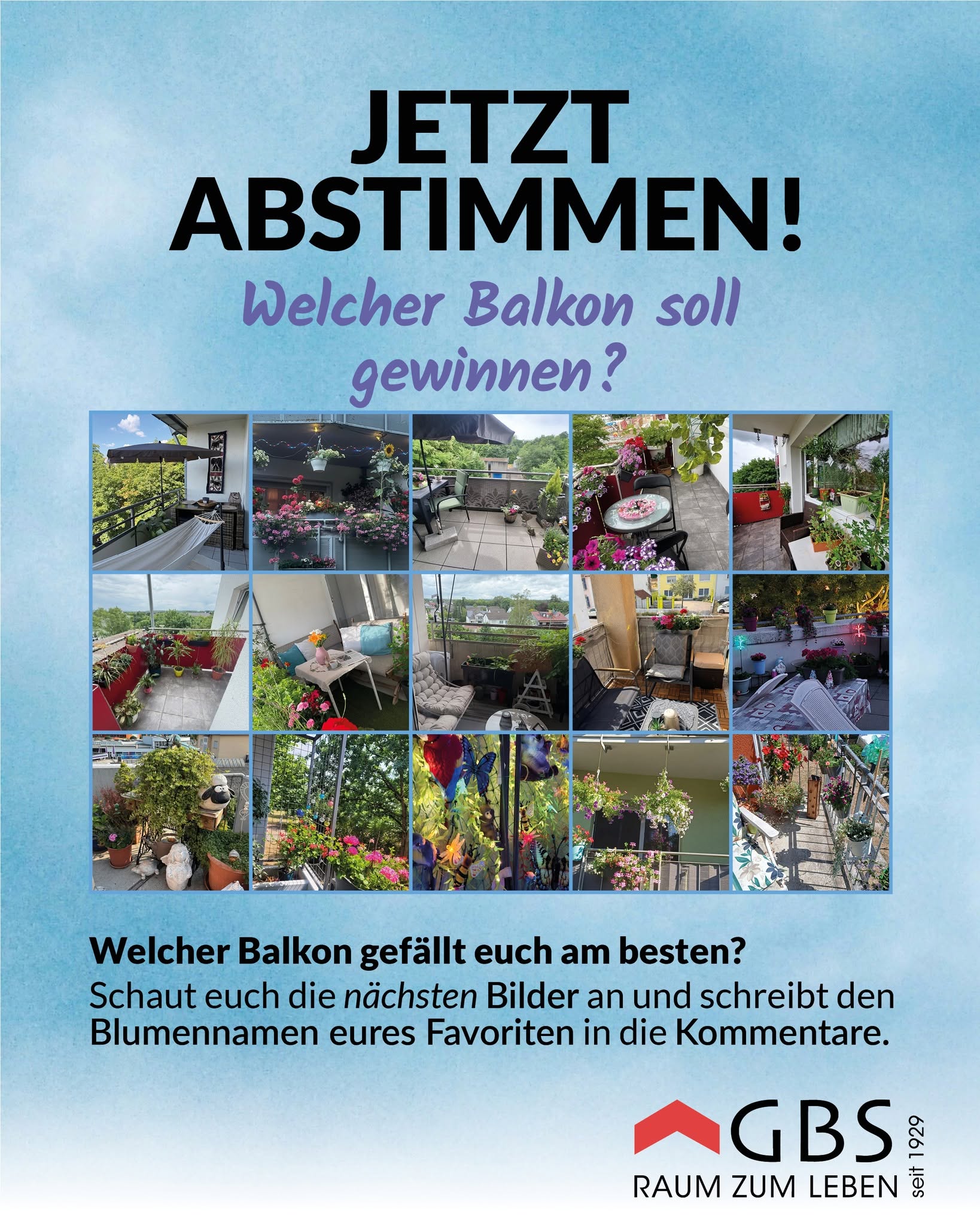 Balkon des Jahres 2026 – Übersicht aller Teilnehmer und Aufruf zur Abstimmung auf Instagram und Facebook